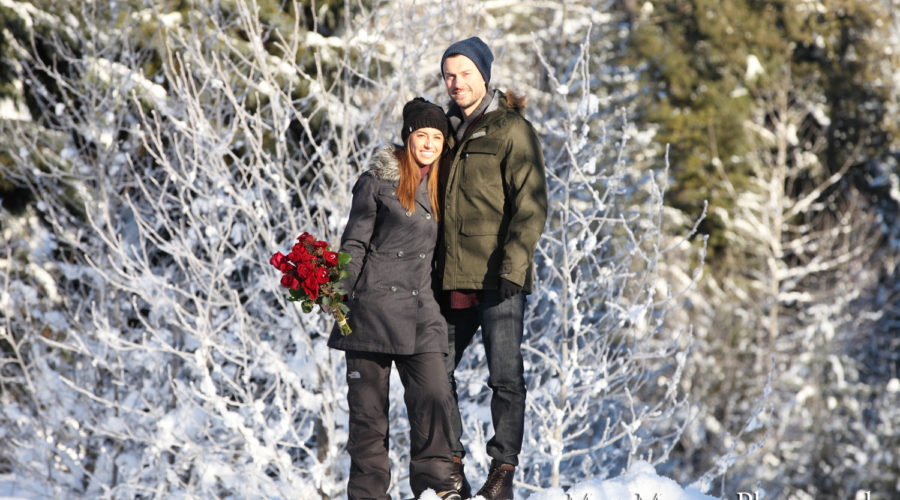 Secret Winter Engagement Proposal Photography