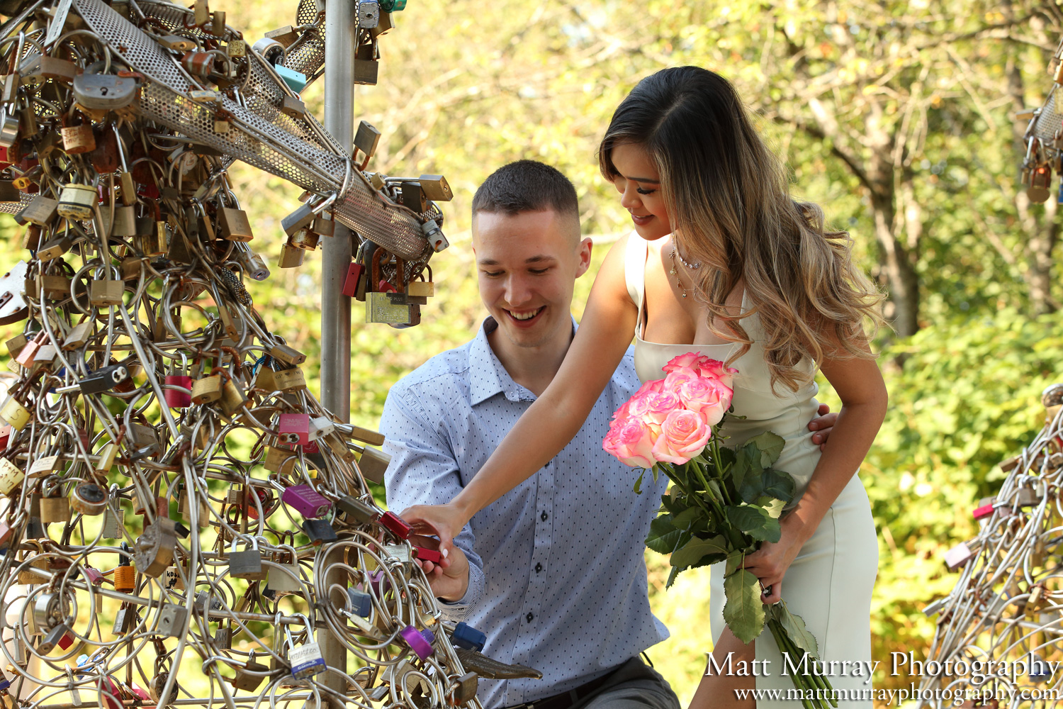 Love Lock Statue Engagement Queen Elizabeth Park