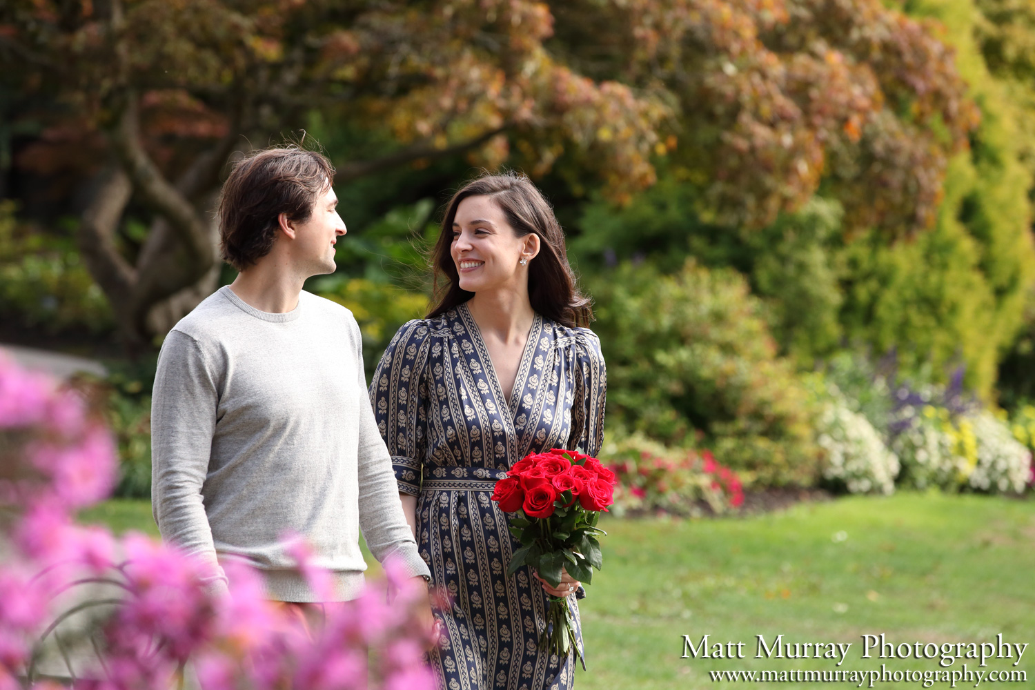 Vancouver Park Fall Season Engagement Proposal Ceremony