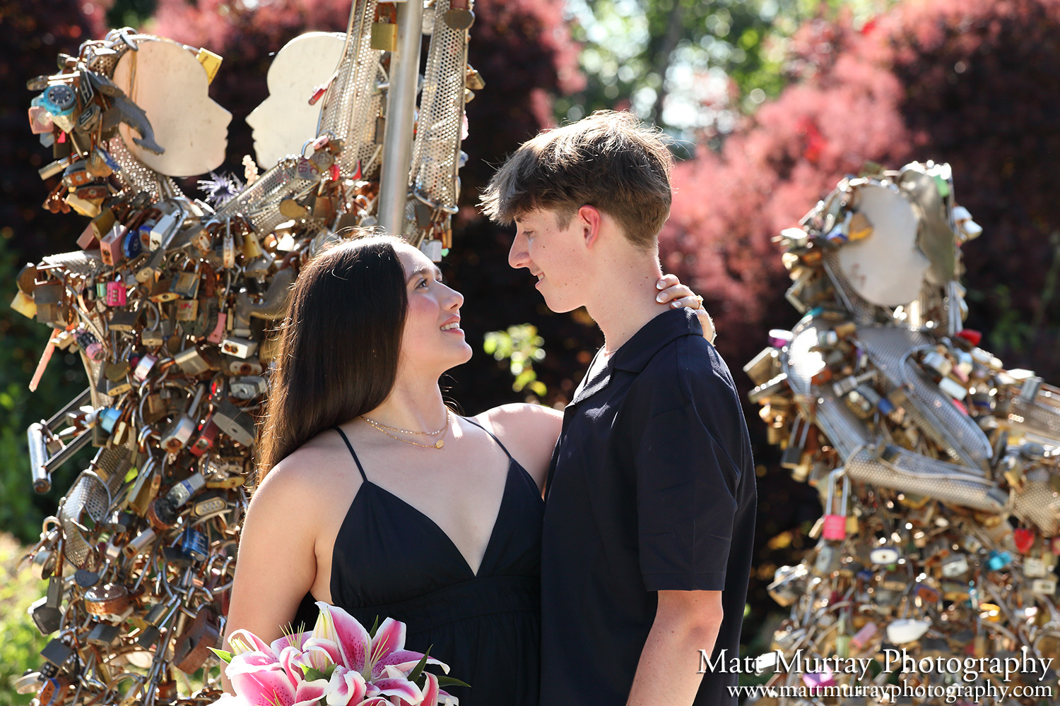 Vancouver BC Love Lock Statue Engagement Proposal Ceremony