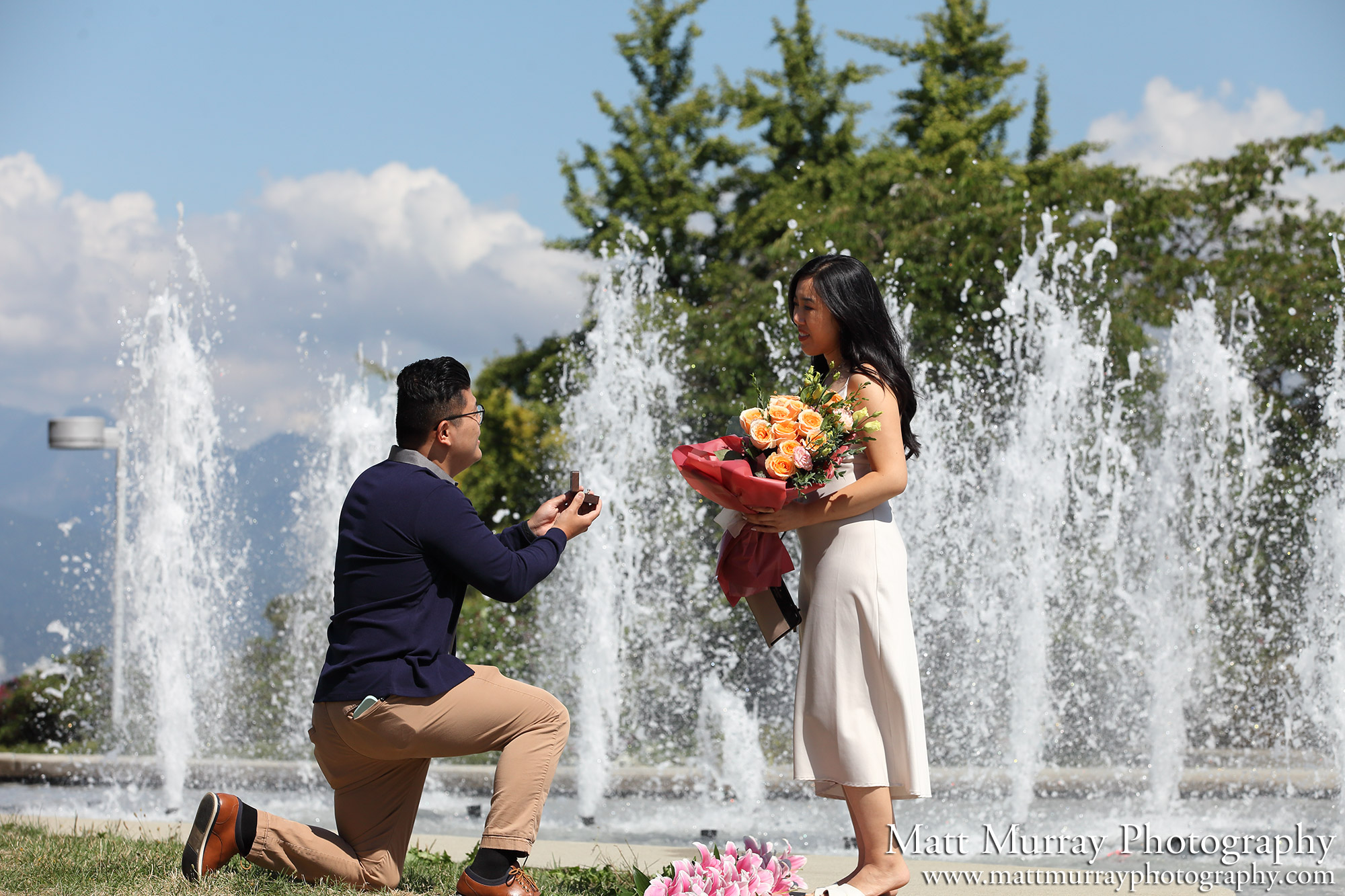 Engagement Proposal Vancouver BC Fountain Park